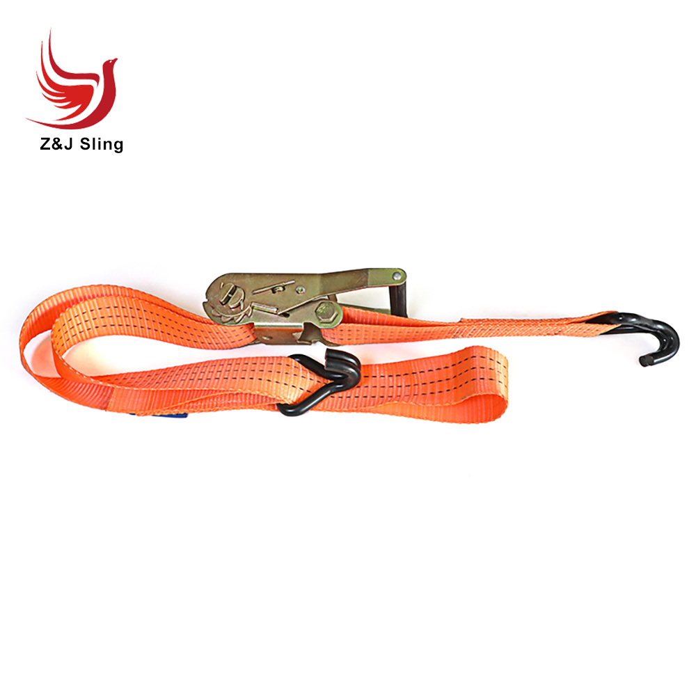 Double J Hook Ratchet Lashing Strap (1"- 4" customized)