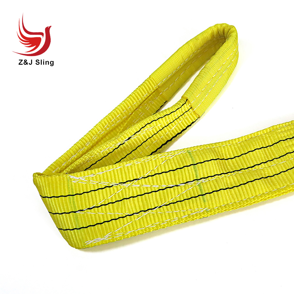 Eye to Eye Polyester Webbing Soft Flexible Round Sling Tape Sling Belt Ratchet Strap