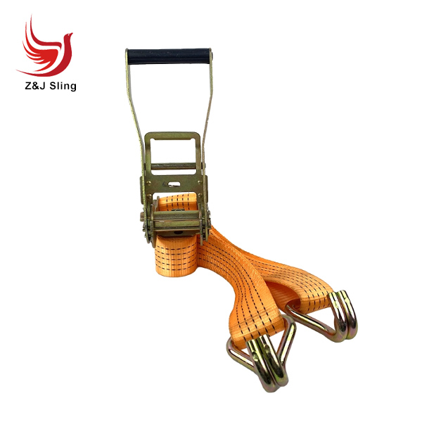 Cargo Lashing Belt Customized Double J Hook Ratchet Tie-Down Lashing Strap for Lifting