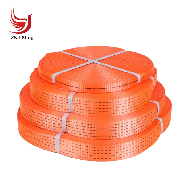 1-20 Ton Yellow Polyester Webbing Soft Flexible Webbing Sling for Lifting