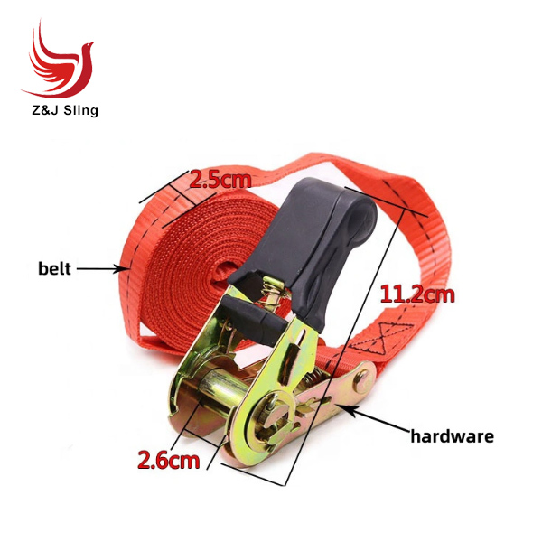 Flat Hook Ratchet Strap Tie Down Cargo Lashing with High Quality